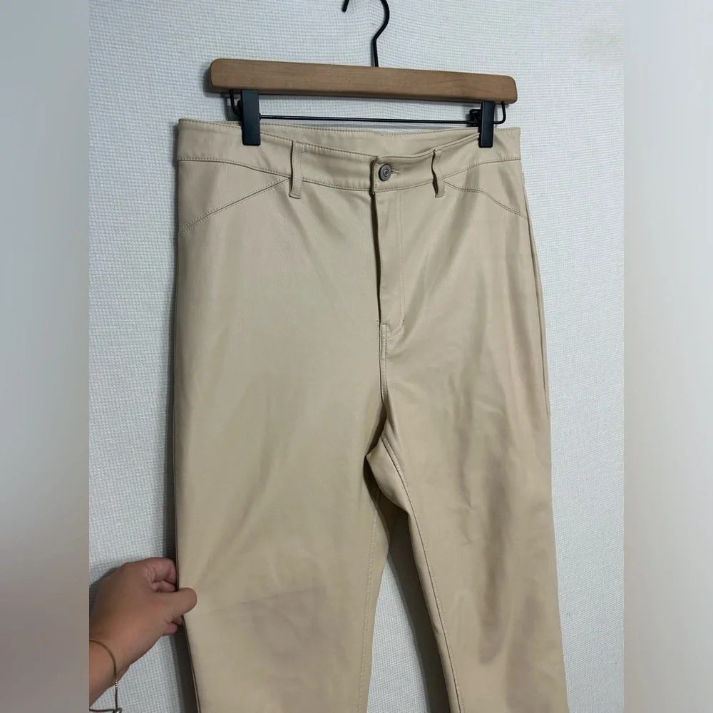 Free people cream pleather pants